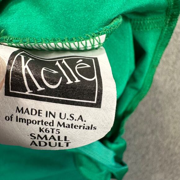 Kelle Green Leotard Dance Costume Size Small Adult Tulle Sleeveless Recital - Picture 6 of 9